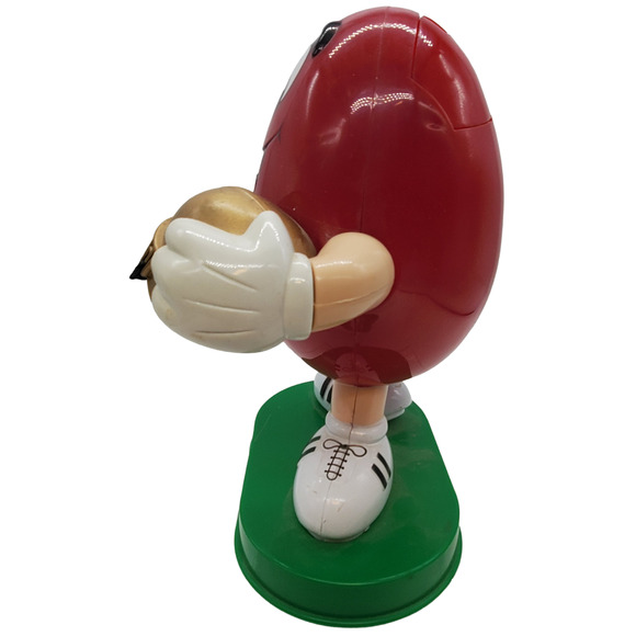 M&M's Red Football Player With Gold Helmet & Football Candy Dispenser 1995 - Picture 2 of 7